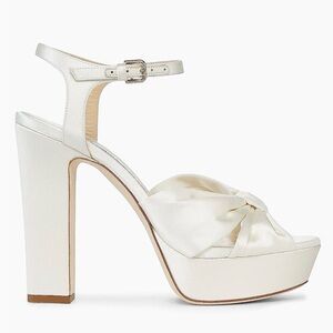 Jimmy Choo Heloise ivory Satin Platform heels bridal